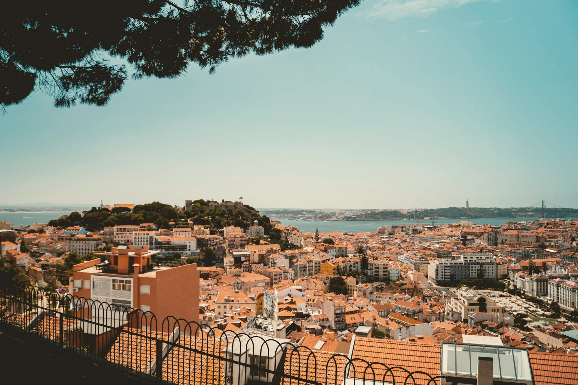 Baixa grid and the river from a miradouro