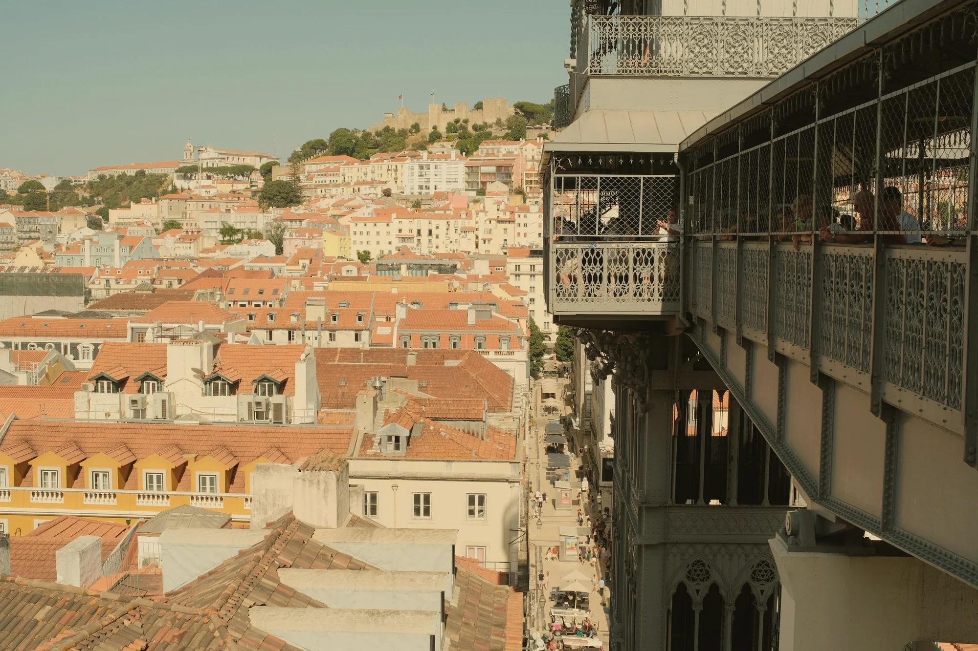 Santa Justa lift over Baixa rooftops